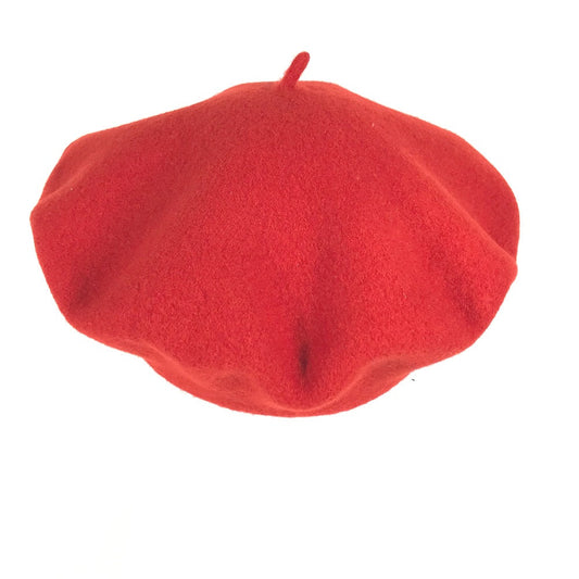 GUCCI beret 714343 wool Red GG logo Women M Used
