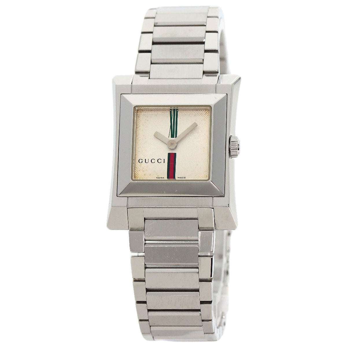 GUCCI Watches Quartz 111L Stainless Steel , Stainless Steel Silver Square face Ivory dial Women Used