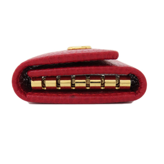 GUCCI Key case Key holder 456118 leather Red GG Marmont