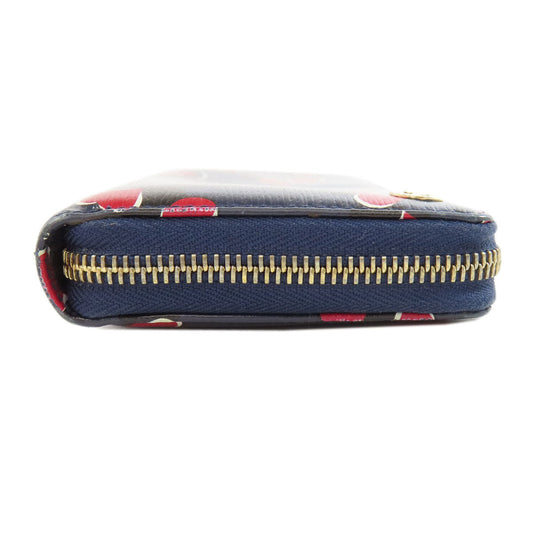 GUCCI Long Wallet Purse 309705 leather Navy Interlocking G Women Used