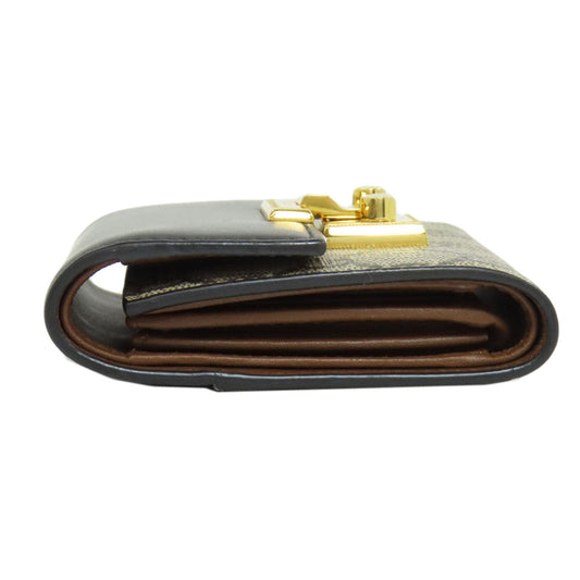 GUCCI Bifold Wallet 453155 PVC, Leather Brown GG Supreme Women Used