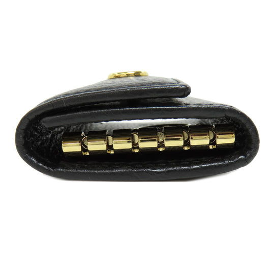 GUCCI Key case Key holder 456118 leather black Double G Women Used
