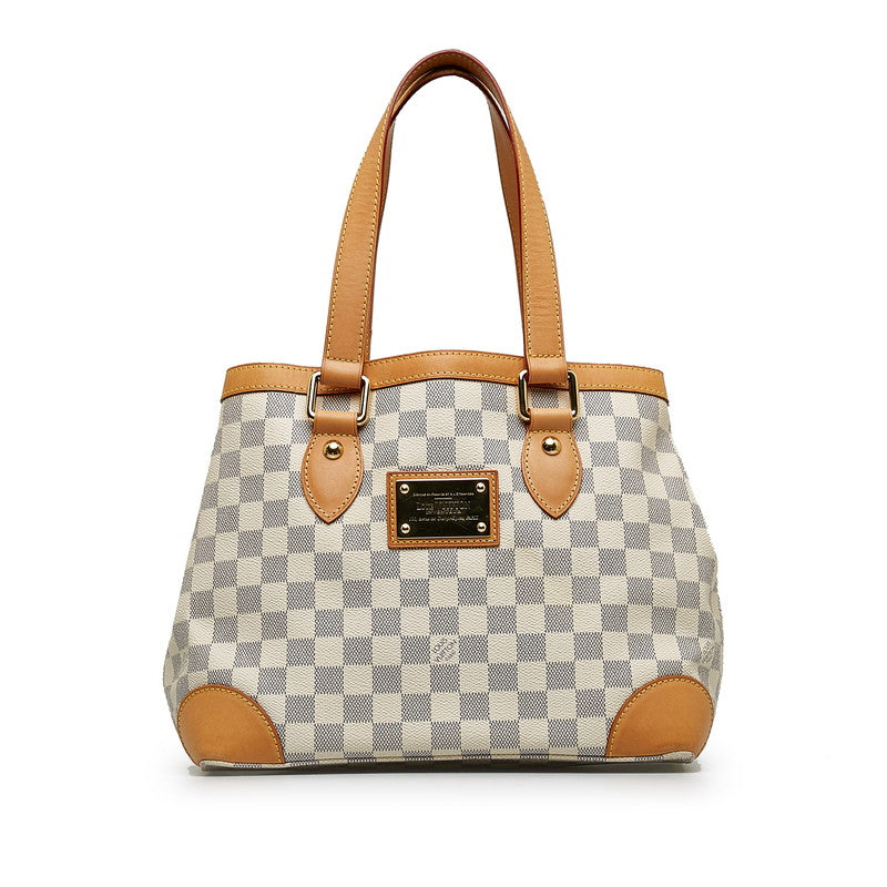 Louis Vuitton Damière Azur Hamsteed PM Handbag N51207 White PVC Leather Louis Vuitton