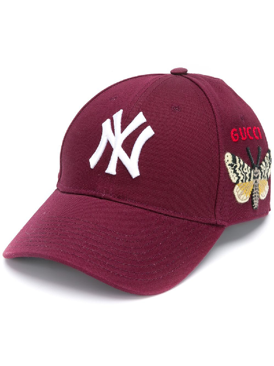 Gucci Baseball Cap With Ny Yankees™ Patch In Red