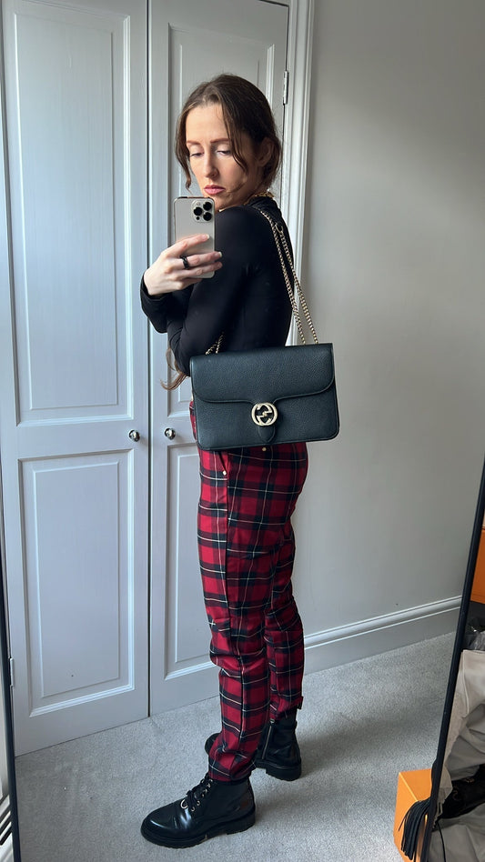 Gucci Interlocking GG Black Medium Shoulder Bag