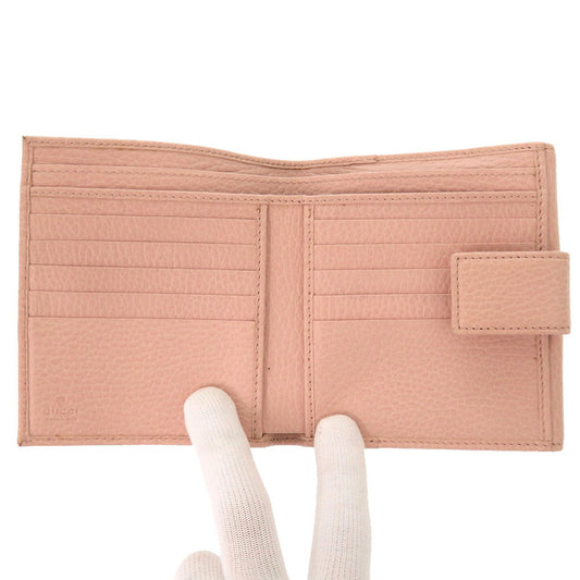 GUCCI Bifold Wallet 456122 leather pink GG Marmont Women Used