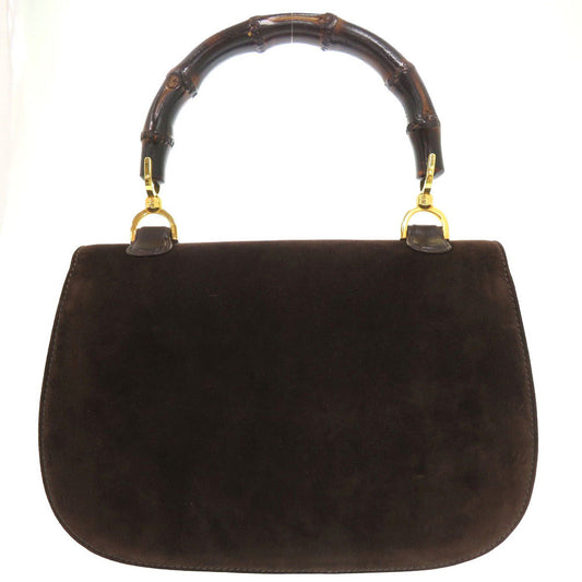 GUCCI Handbag leather Brown Bamboo turnlock handbag Women Used