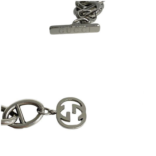 GUCCI bracelet metal Silver GG motif Anchor Chain Bracelet Women(Unisex) Used