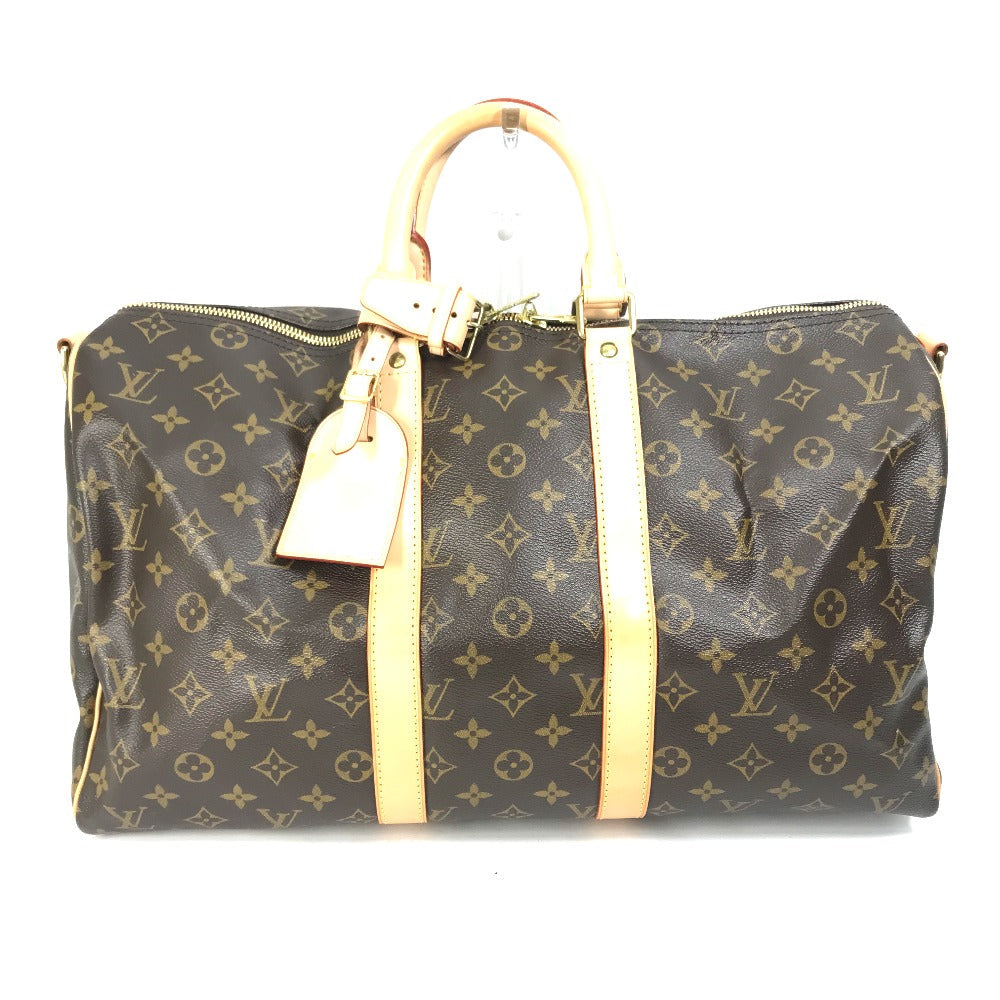 LOUIS VUITTON Boston Duffel bag M41418 Monogram canvas Brown Travel Bag Shoulder Bag Handbag Keepall bandouliere45