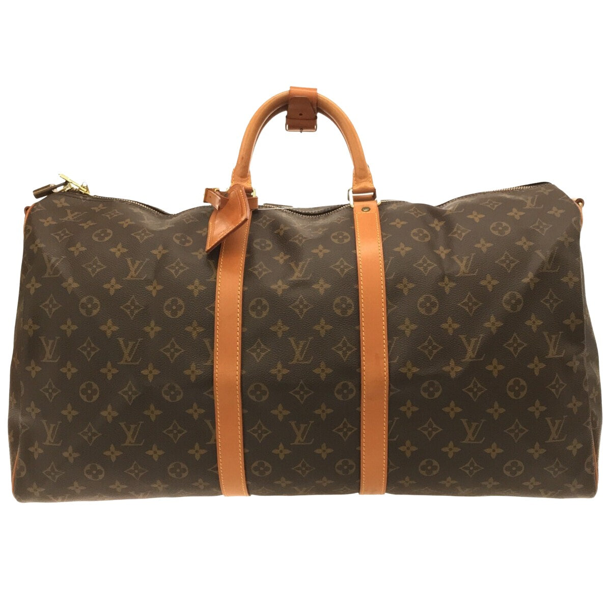 Louis Vuitton Brown Canvas Keepall Bandoulière 55 travel bag