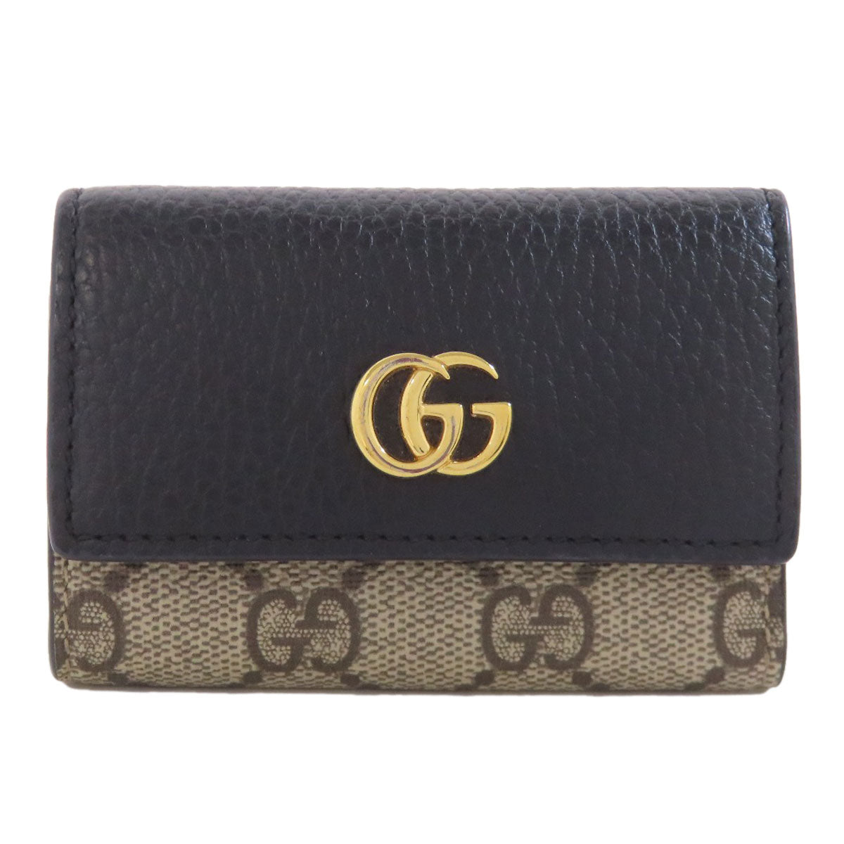 GUCCI Key case Key holder 456118 PVC, Leather Brown Double G GG Marmont Women Used