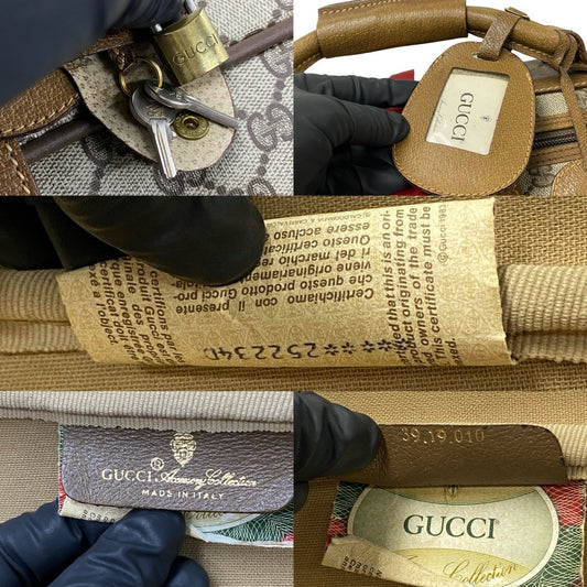 GUCCI Boston Duffel bag leather Brown Sherry line