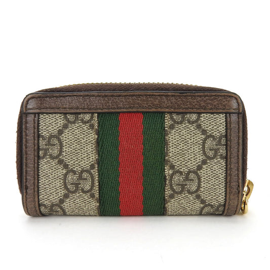 GUCCI Key case Key holder 523157 GG Supreme canvas, leather beige Sherry line Off deer unisex(Unisex) Used