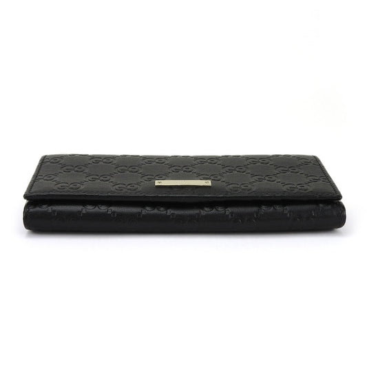 GUCCI Long Wallet Purse 244946 Sima leather black Guccisima Women Used