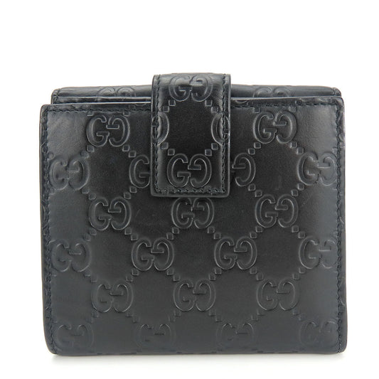 GUCCI Bifold Wallet 406925 Sima leather black Women Used