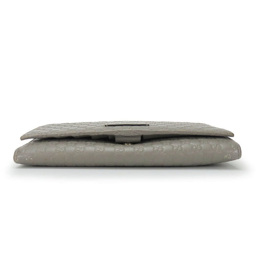 GUCCI Long Wallet Purse 449396 Sima leather Gray type Women Used