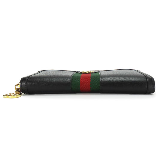 GUCCI Long Wallet Purse 523154 leather black Sherry line