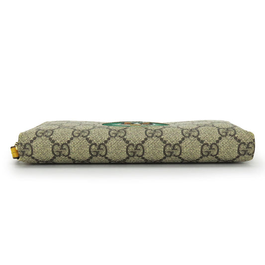 GUCCI Long Wallet Purse 506279 GG Supreme Canvas beige Women Used