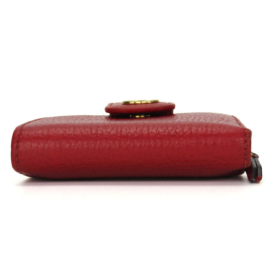 GUCCI Bifold Wallet 523193 leather Red GG Marmont Women Used