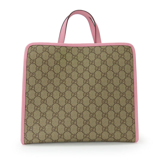 GUCCI Handbag 630542 GG Supreme canvas, leather beige Higuchi Yuko collaboration Women Used
