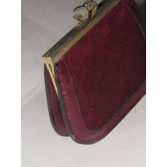 Gucci Burgundy Small G Logo Print Vintage Wallet