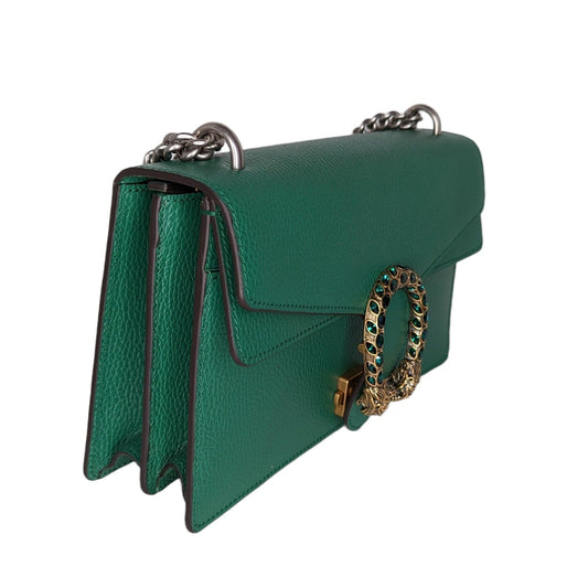 Gucci Emerald Green Leather Dionysus Shoulder Bag
