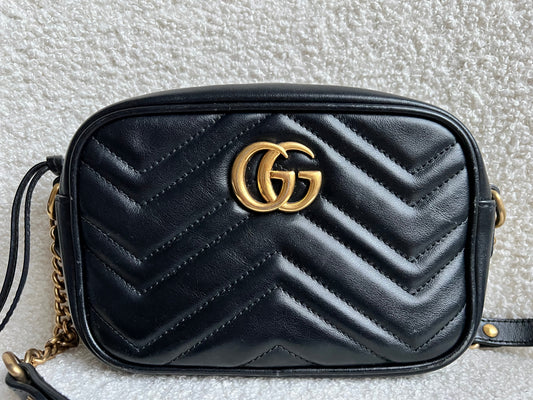 Gucci GG Black Marmont Mini Shoulder Bag (RRP £1,360)