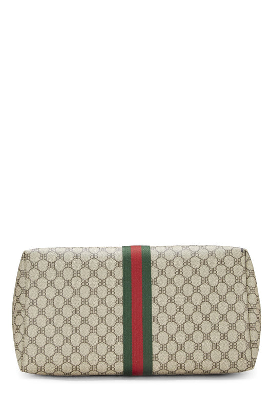 Balenciaga, Balenciaga x Gucci Beige Coated Canvas Hacker Graffiti Tote Large, Brown