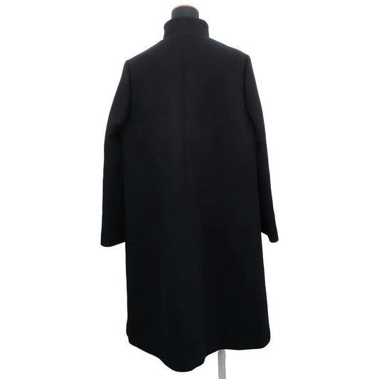 GUCCI Interlocking G Button Long Coat Size 42 Black 619325 Wool 98% Nylon2%