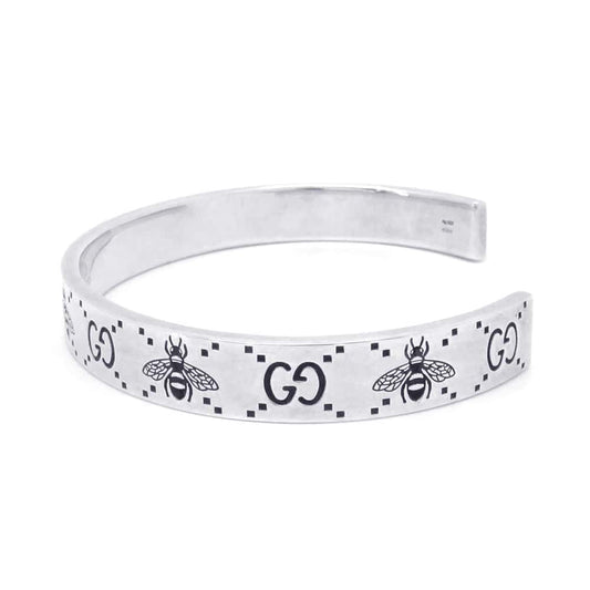 GUCCI GG & Bee Bangle GG & Bee Engraving Bangle Size 19 728296 SV925