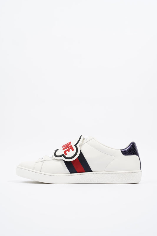 Gucci Ace "Blind For Love" White / Red / Navy Leather EU 36.5 UK 3.5
