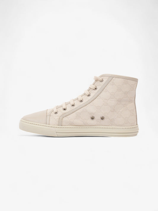 Gucci GG Monogram High-Top Sneakers Beige Canvas EU 40 UK 7