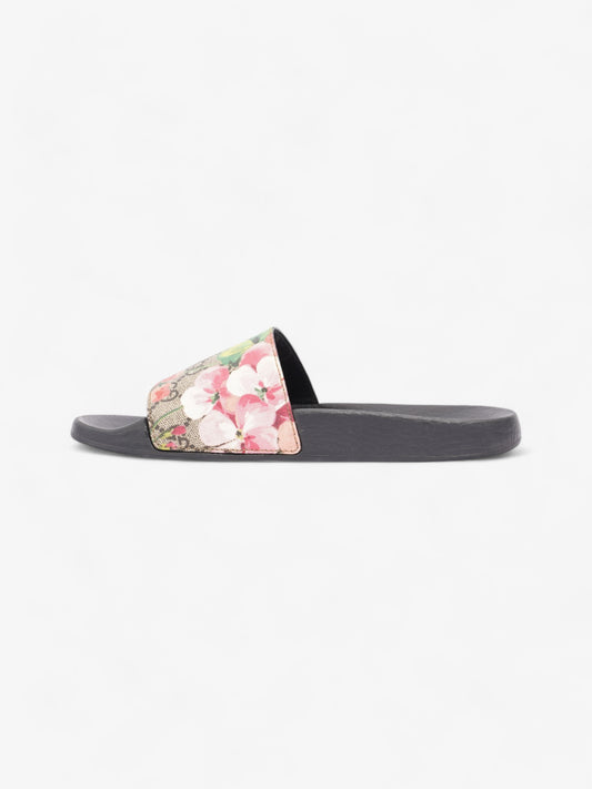 Gucci GG Supreme Blooms Floral Slides Beige / Floral Canvas EU 38 UK 5