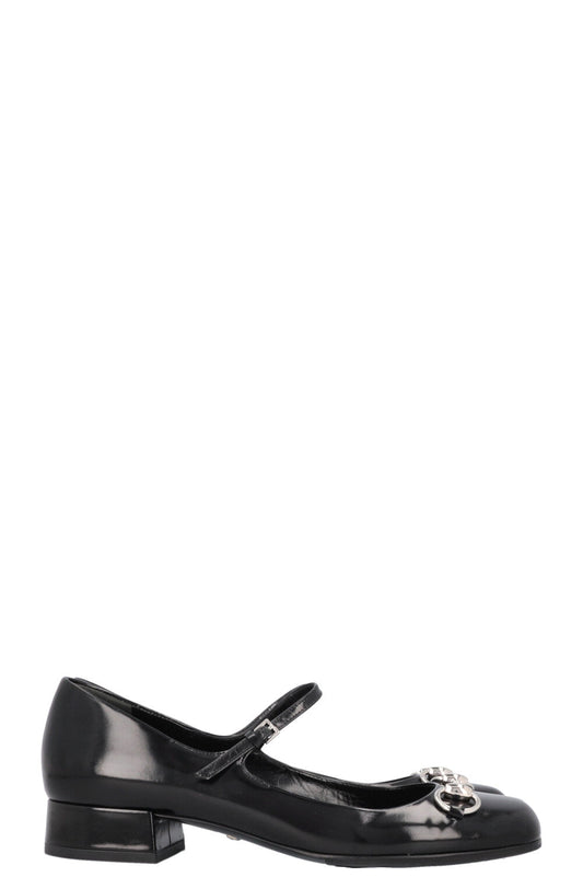 GUCCI Horsebit Mary Jane Heels Black