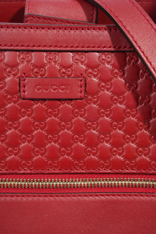 Gucci 2Way Tote Red Leather