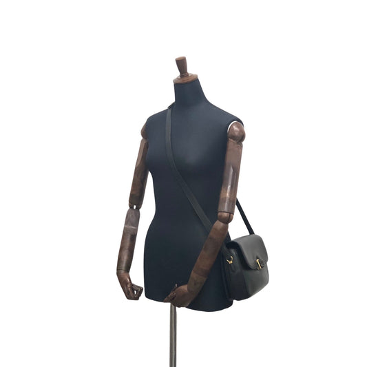 GUCCI Bamboo Turn Lock Shoulder bag Black Vintage hksc78