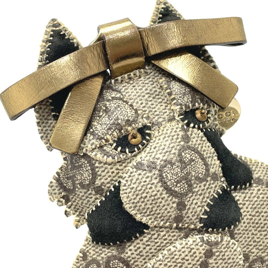 GUCCI charm GG Supreme Canvas beige Fox Guccioli Women Used