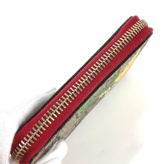 GUCCI Coin case 424897 GG Supreme Canvas Red GG Supreme Coin Pocket Wallet bird motif bird Women Used
