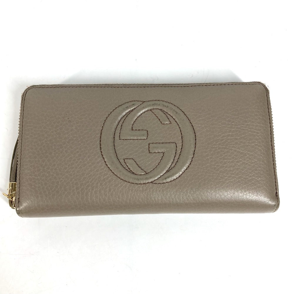 GUCCI Long Wallet Purse 282413 leather beige Long wallet with tassel GG Soho