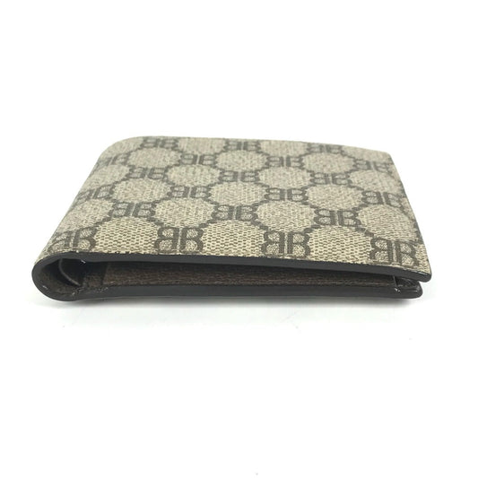GUCCI Folded wallet 680403 GG Supreme Canvas beige BALENCIAGA Balenciaga collaboration The Hacker Project mens Used