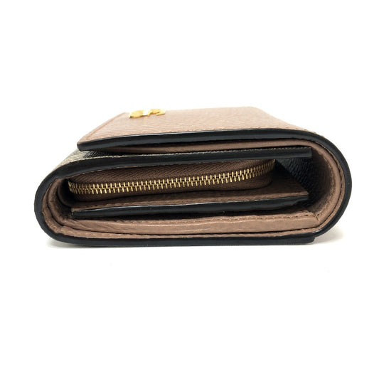 GUCCI Folded wallet 598587 GG Supreme canvas, leather beige GG Supreme Double G medium wallet Women Used