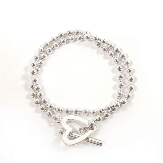 GUCCI bracelet Silver925 Silver heart Ball chain