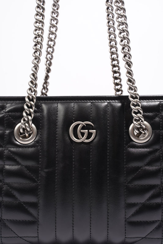 Gucci GG Marmont Medium Tote Black Leather