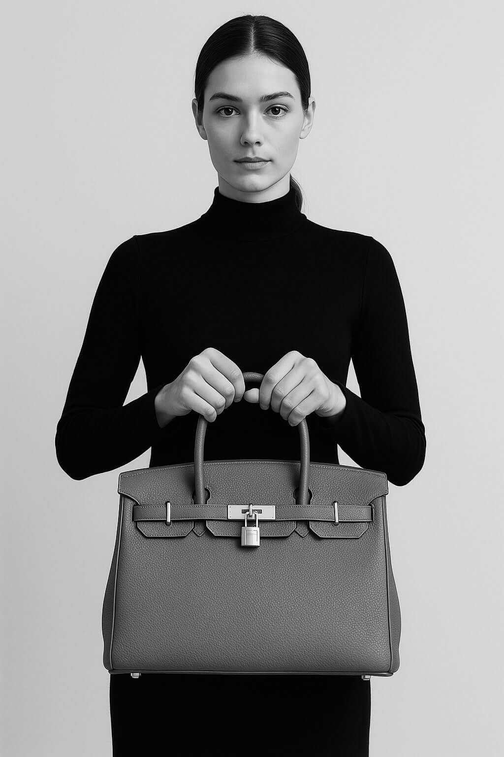 HERMES Birkin 25 Bag brown togo Leather Handbag (25,28,32) silver hardware