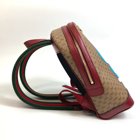 GUCCI Backpack 647816 PVC / Leather brown x wine red GG Supreme Doraemon x GUCCI Small Women(Unisex) Used