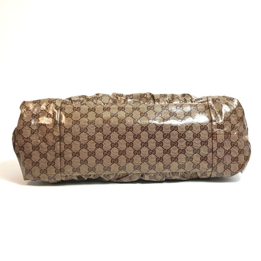 GUCCI Handbag 197021 PVC beige Crystal GG Histeria Women Used