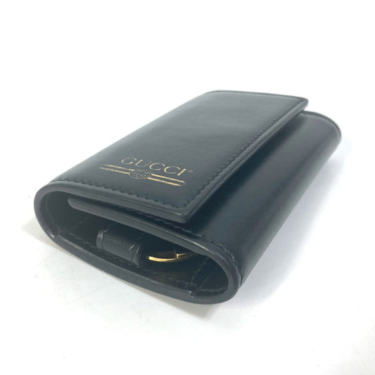 GUCCI Key case Key holder 547588 leather black logo six hooks key