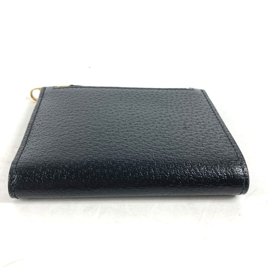 GUCCI Folded wallet 760223 leather black Double G Long Wallet Women Used