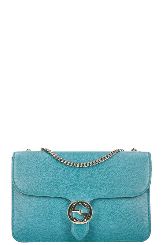 GUCCI Interlocking Shoulder Bag Medium Turquoise