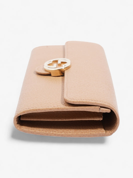 Gucci Interlocking G Continental Wallet Beige Calfskin Leather